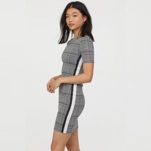H&M Bodycon Jersey Dress, Houndstooth